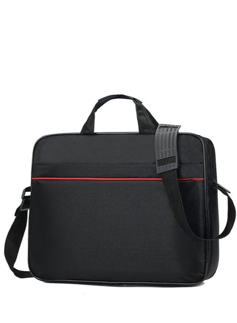 حقيبة كمبيوتر محمول لأجهزة مقاس 15 بوصة - حقيبة حمل مزودة بحزام كتف وجيب بسحاب وتصميم خفيف الوزن